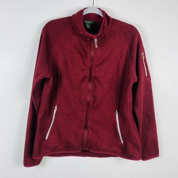 Eddie Bauer Size XL Full Zip Fleece Jacket Red - Picture 1 of 6